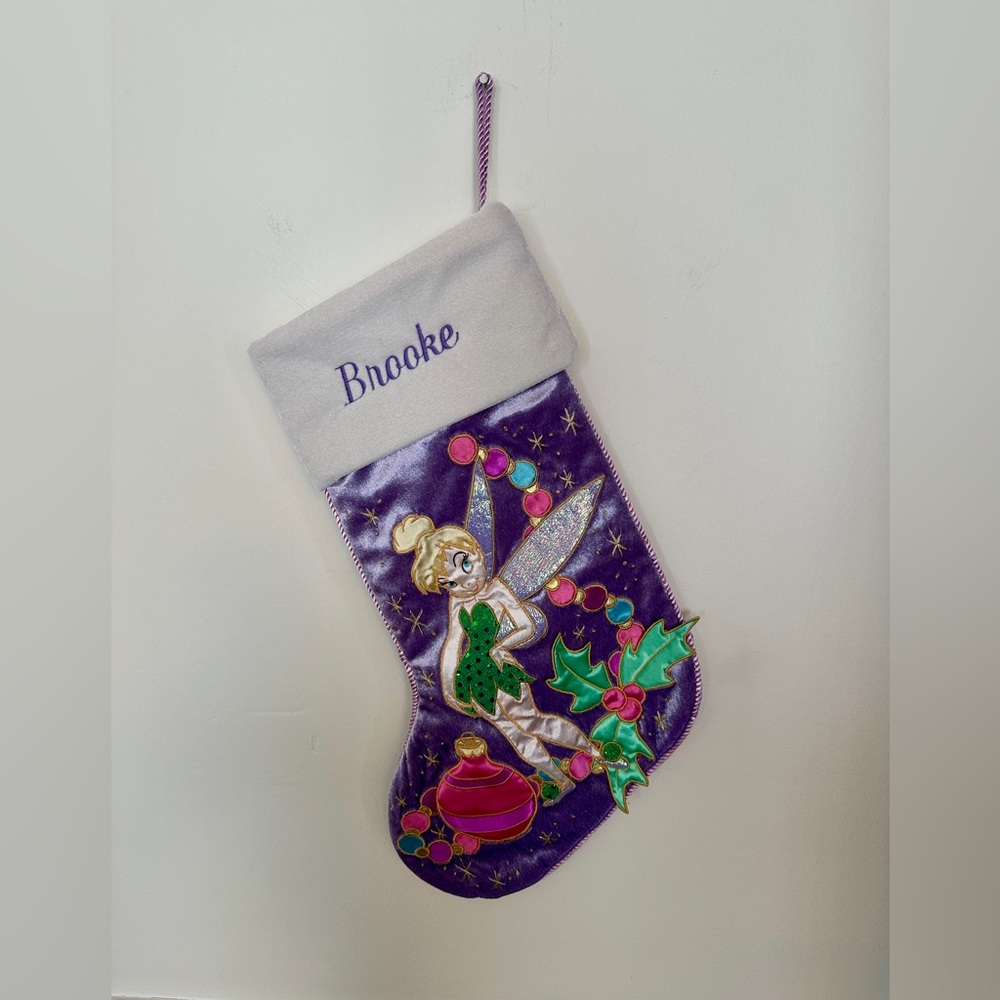 Authentic Disney Tinker Bell Customized Christmas Holiday Stocking “Brooke” Name